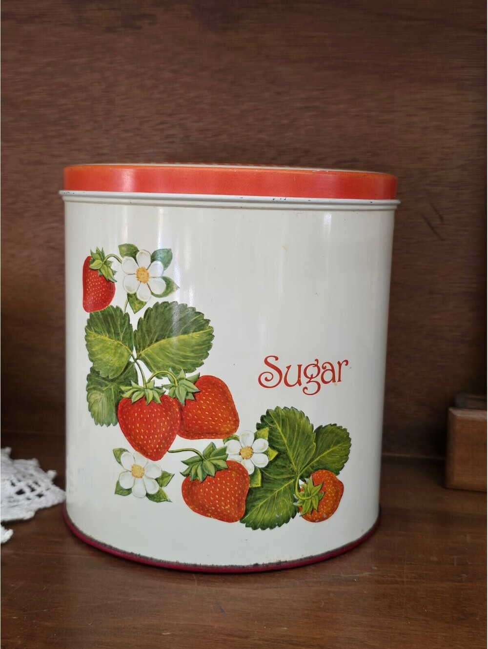 1950's Strawberry Sugar Cheinco Canister Tin